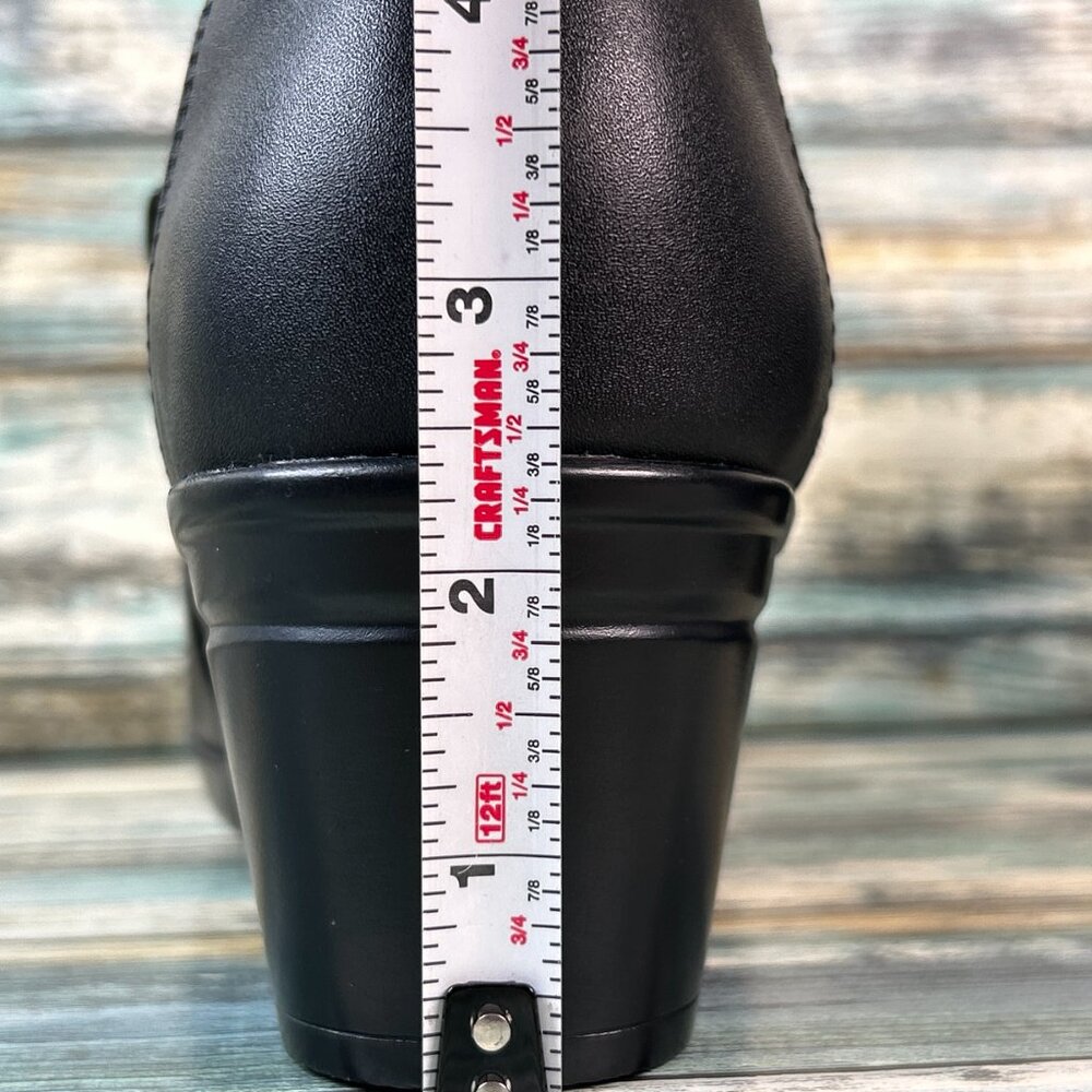 CLARKS Emslie Warren Ankle Bootie Size 11M Black Leather Faux Button Block Heel - Picture 10 of 11